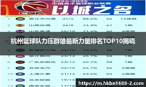 杭州篮球队力压群雄最新力量排名TOP10揭晓