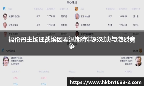 福伦丹主场迎战埃因霍温期待精彩对决与激烈竞争